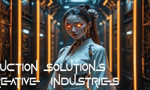 Person in futuristic setting