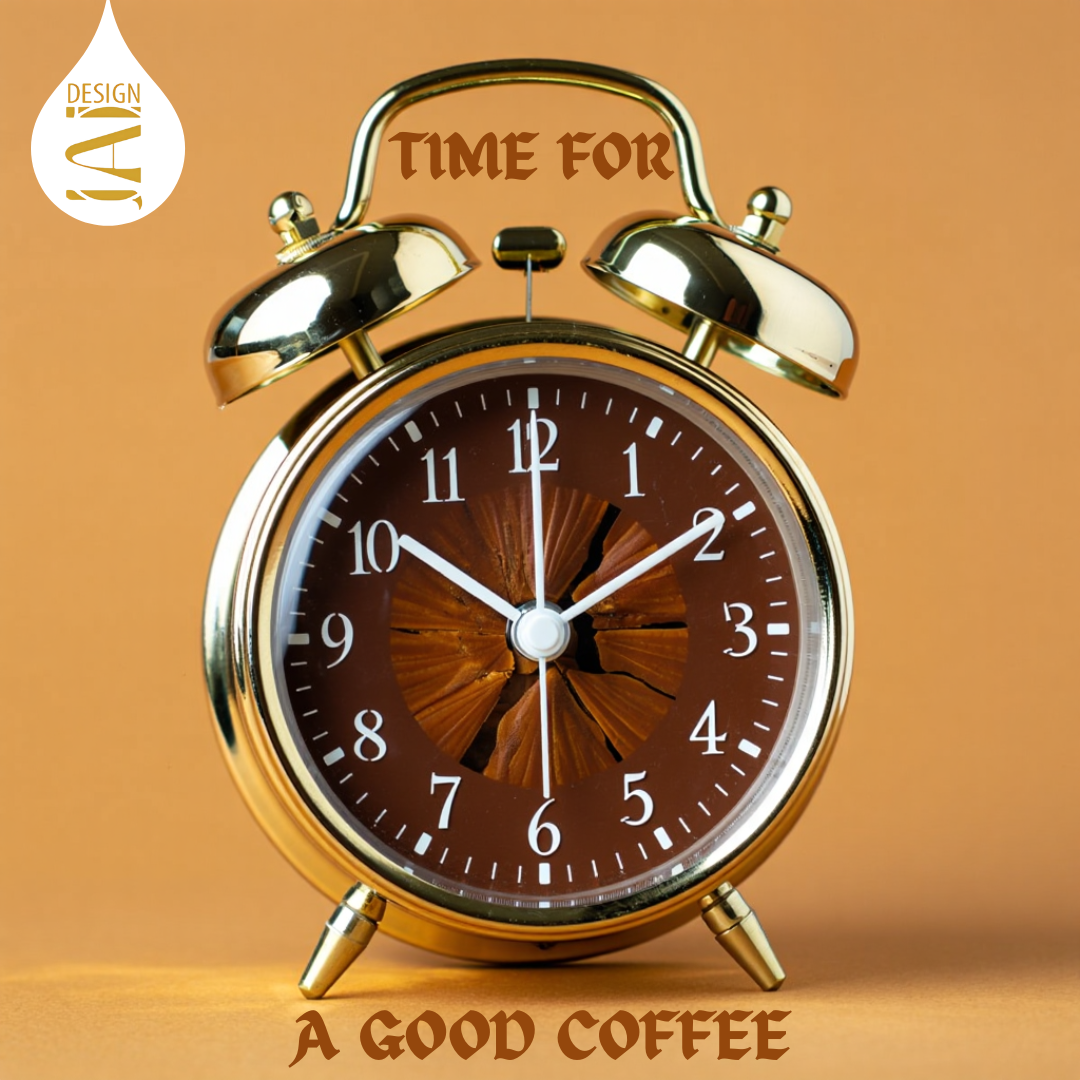 Alarm clock on gold background